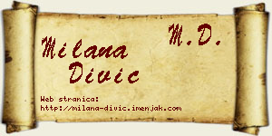 Milana Divić vizit kartica